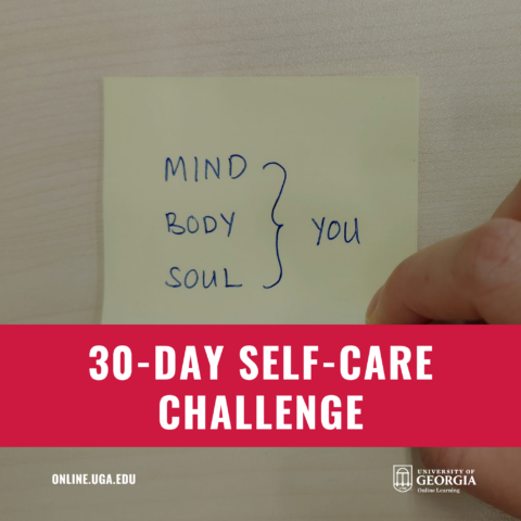 Note with self-care message