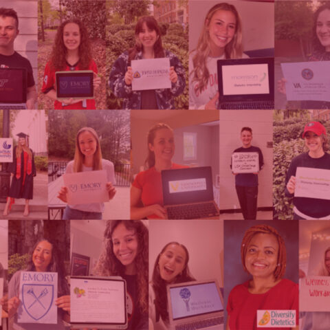 Dietetics students pose with their internship acceptances