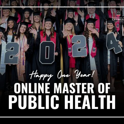 Happy One Year! Online Master of Public Health graphic